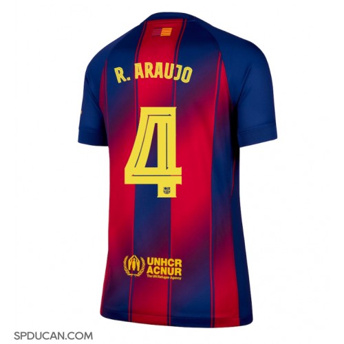 Zenski Nogometni Dres Barcelona Ronald Araujo #4 Domaci 2025-26 Kratak Rukav
